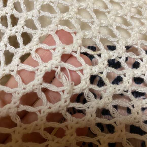 Bebe White Crochet Cape - Short Poncho - Picture 7 of 7